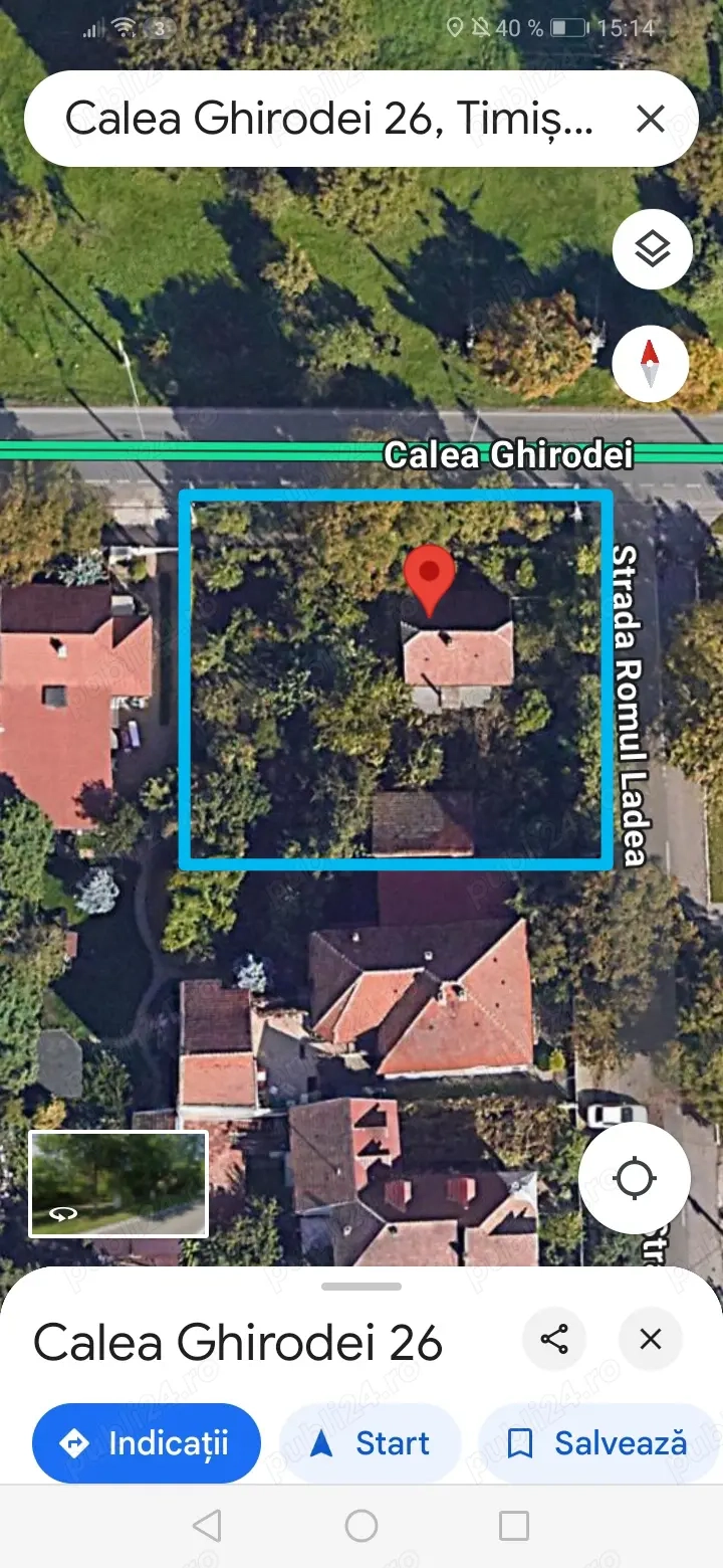 Proprietar, vând teren 806mp,în Timișoara, Str. Calea Ghirodei,două fronturi. 