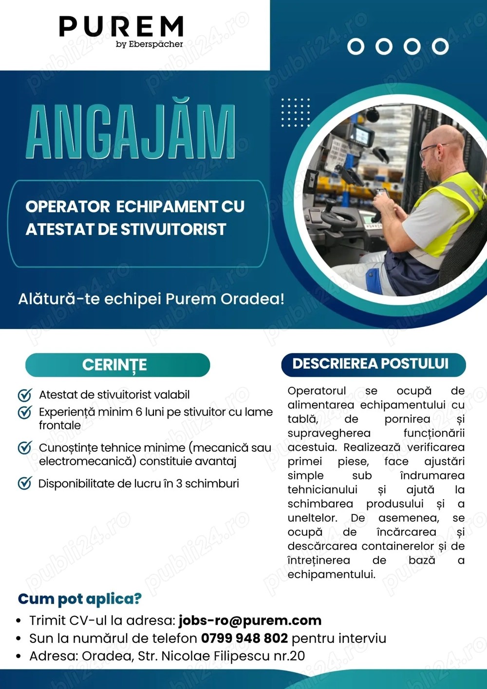 Purem by Eberspacher Oradea angajeaza!!!