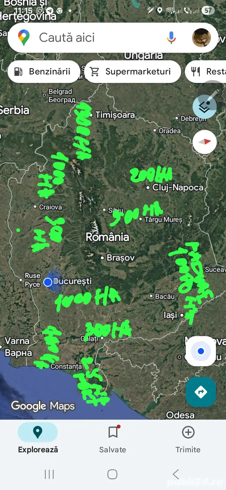 Vand Teren intravilan bucuresti,ilfov,700ha 4600E ha,Timisoara 1300 ha 7000 euroha,Brașov 500 ha