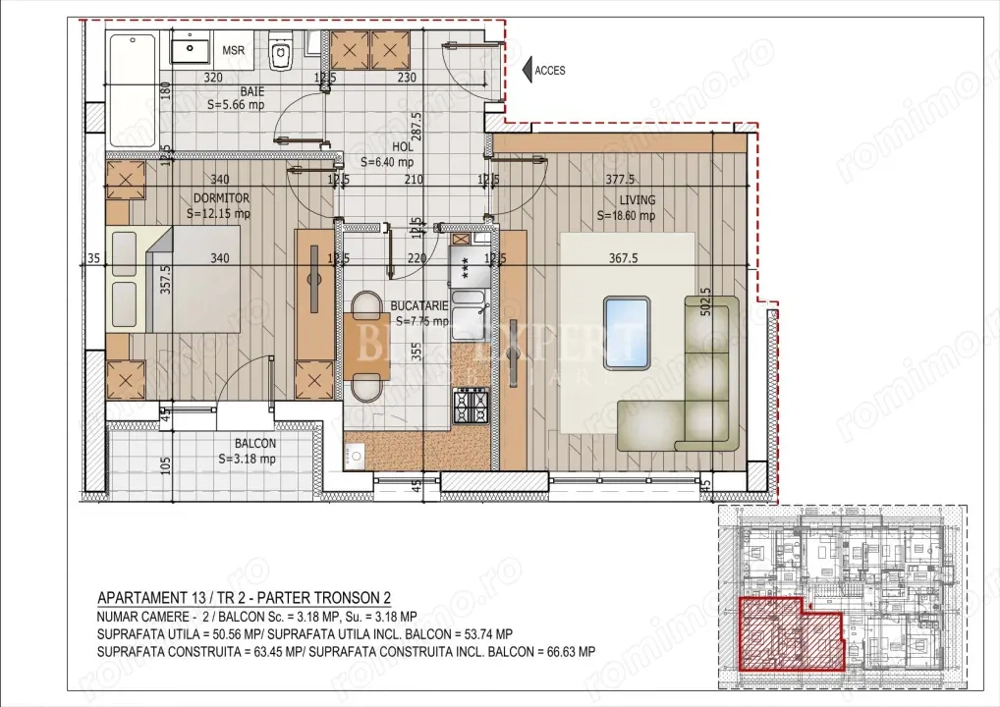 2 Camere Zona Linistita -Acces rapid STB