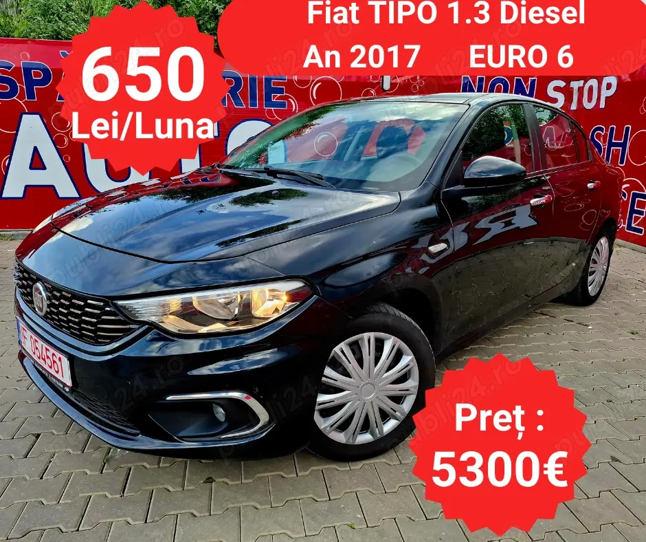 Fiat Tipo 1.3 Diesel - RATE de la 650 Lei pe Luna