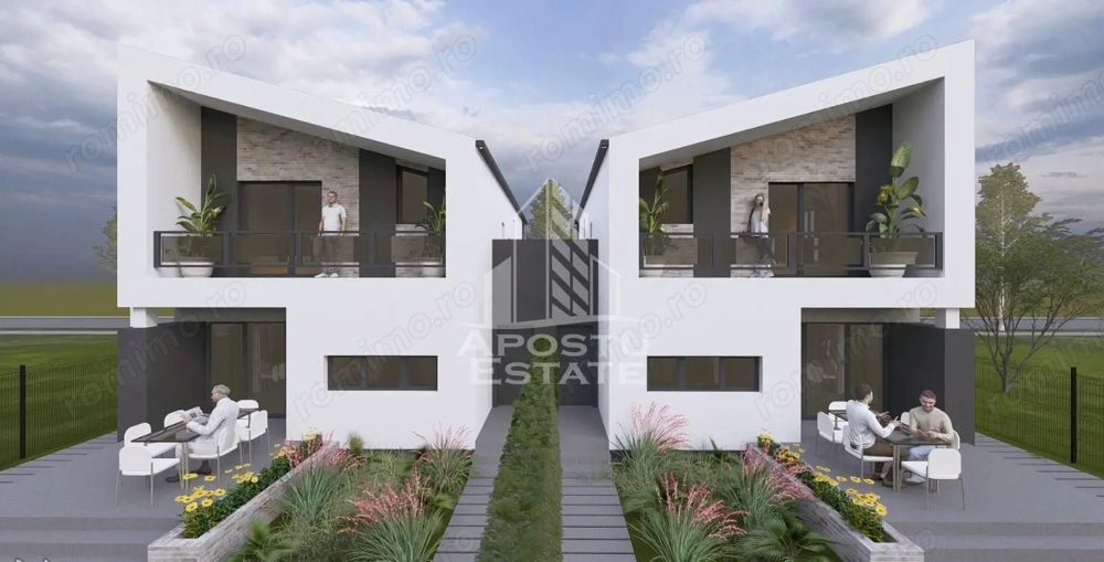 Duplex de vanzare despartit prin camera tehnica in Ghiroda