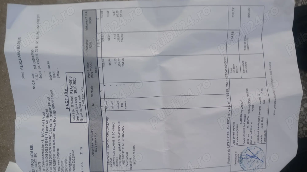 Vând chiuloasă passat b6 bmp 2007 originală recondiționată 