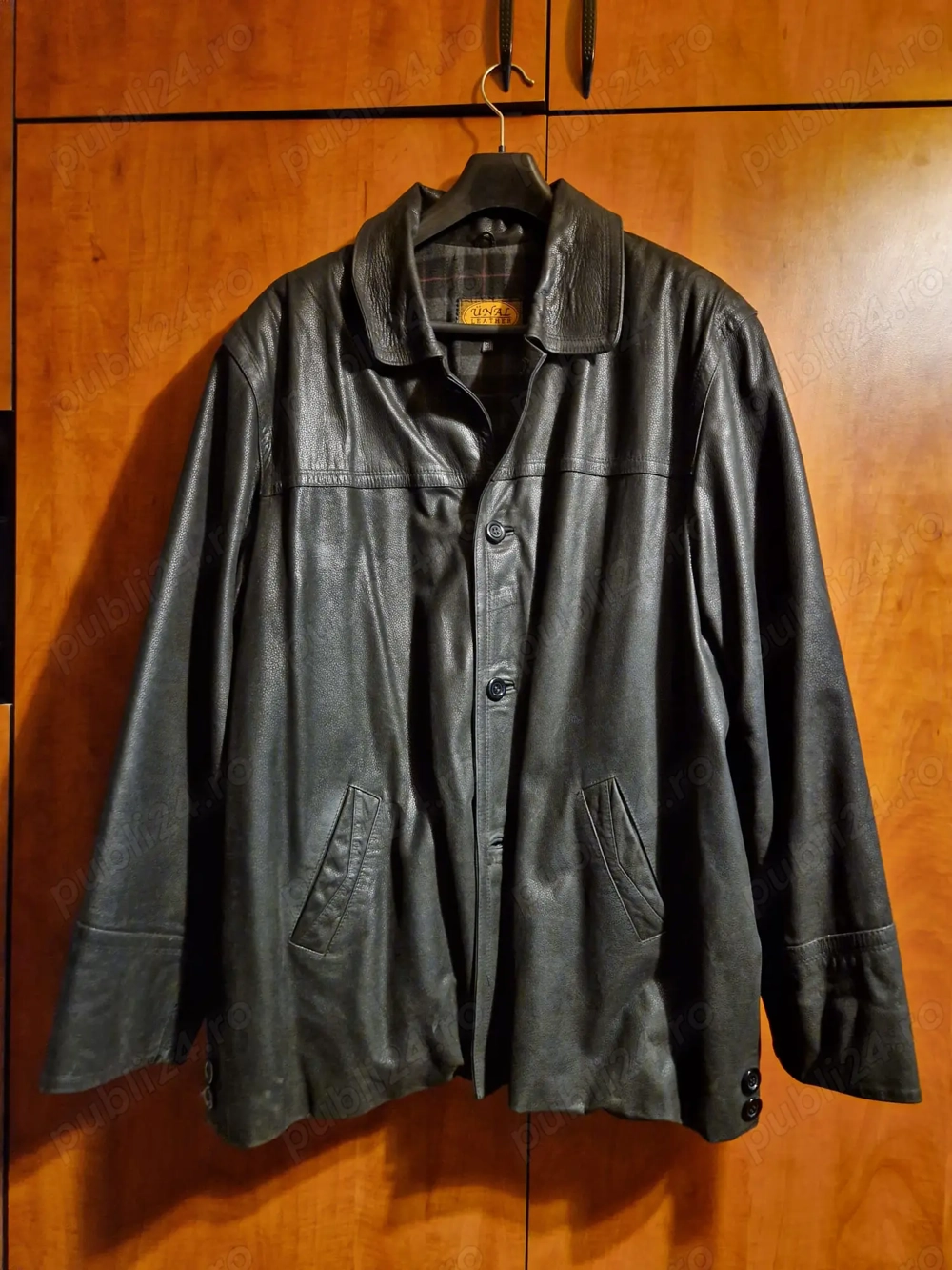 Haina piele barbati neagra masura mare 5xl