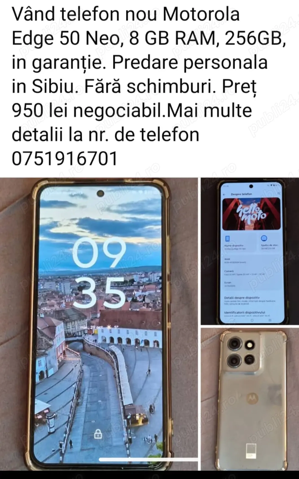 Vând telefon nou Motorola edge 50 Neo