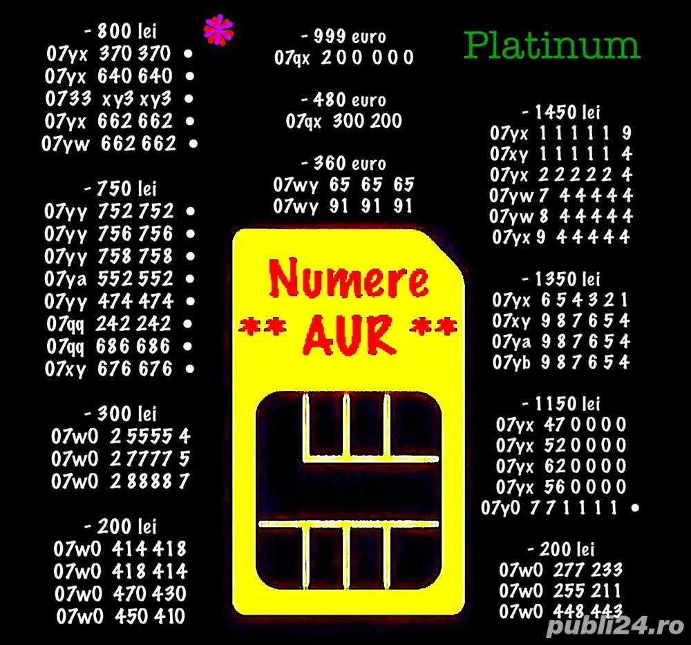 Numar Vip Aur Magic Numere Usoare Gold 