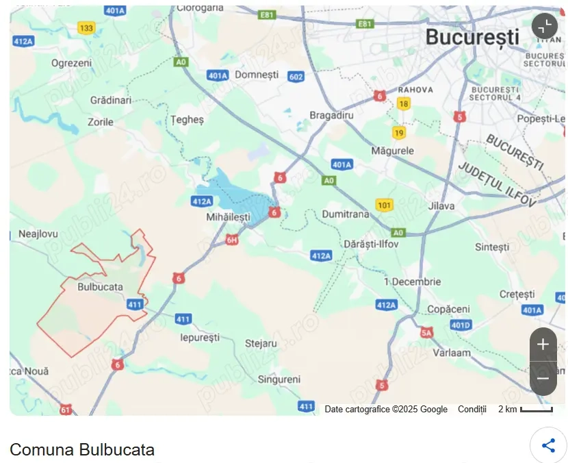 Loc de casa cu utilitati la 27 km de Bucuresti  comuna Bulbucata 
