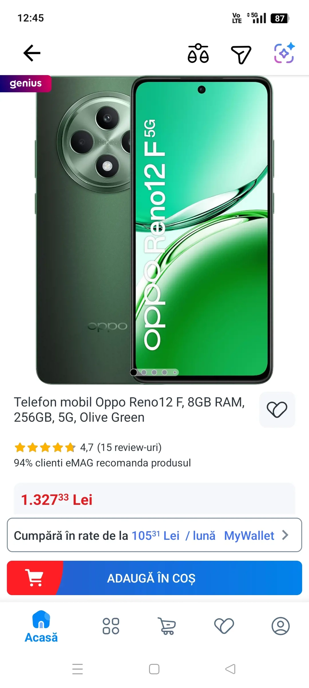 Opoo Reno 12 F cu 5g 