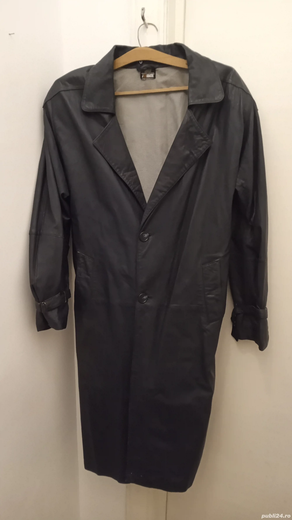 Haina Lunga Piele Jordache Made USA BleumarinNegru Extra Large Piele minusa Cordon Perfecta Stare