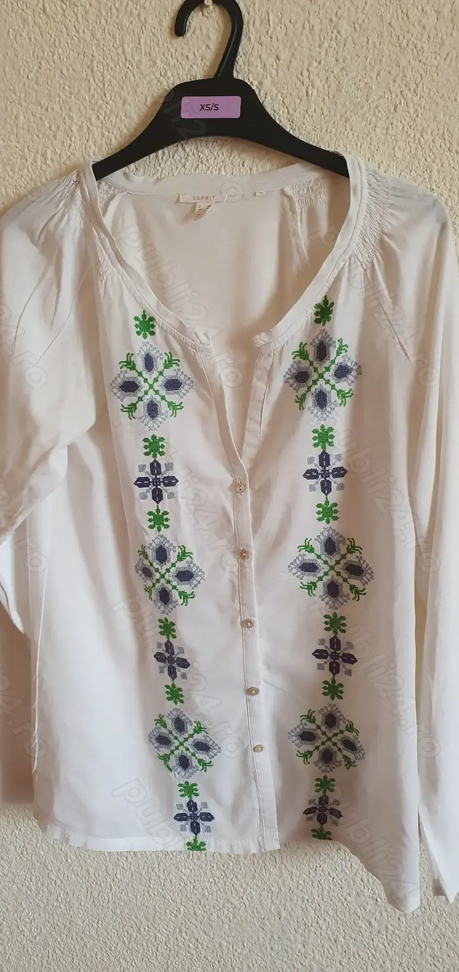 Bluza dama bumbac broderie Esprit S alb