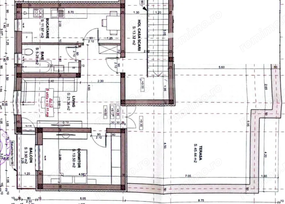 Apartament 2 camere Chisoda 52mp cu terasa MARE 45MP