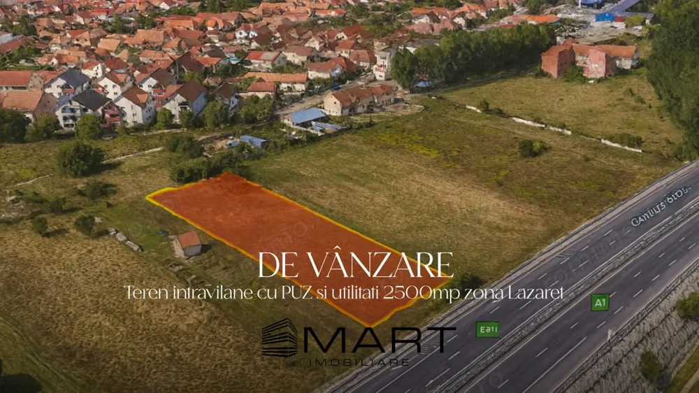 Teren intravilan cu PUZ 2500mp Lazaret