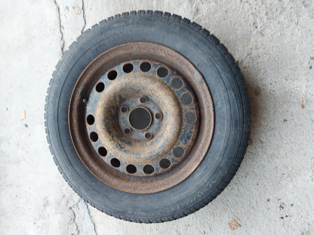 Vând 4 genti de otel + anvelope de iarna, puțin rulate, Opel Astra G.