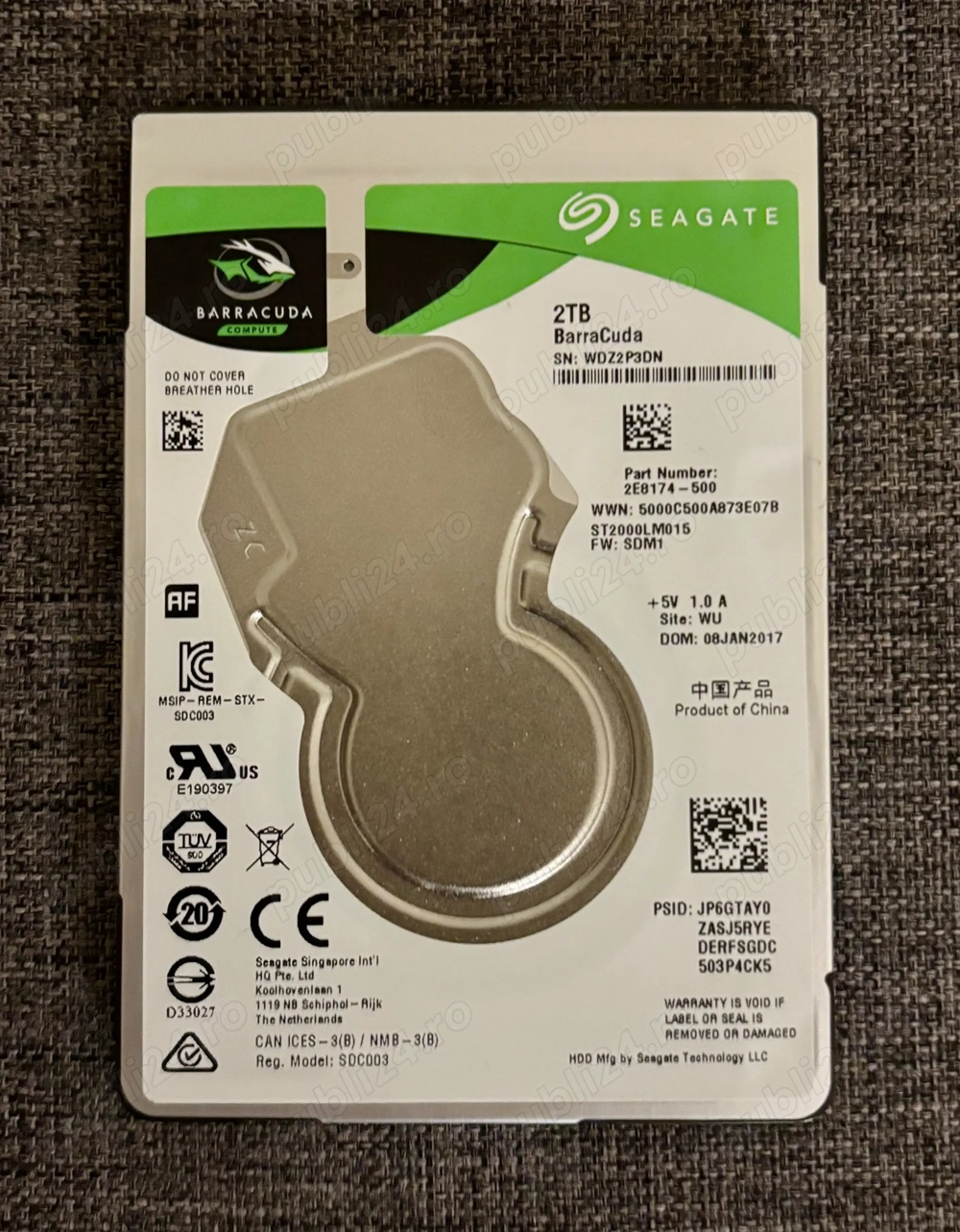 Seagate Baracuda 2 Tb 2,5 Sata 3.7 mm. 128 Mb, SATA 3 6 GB s .