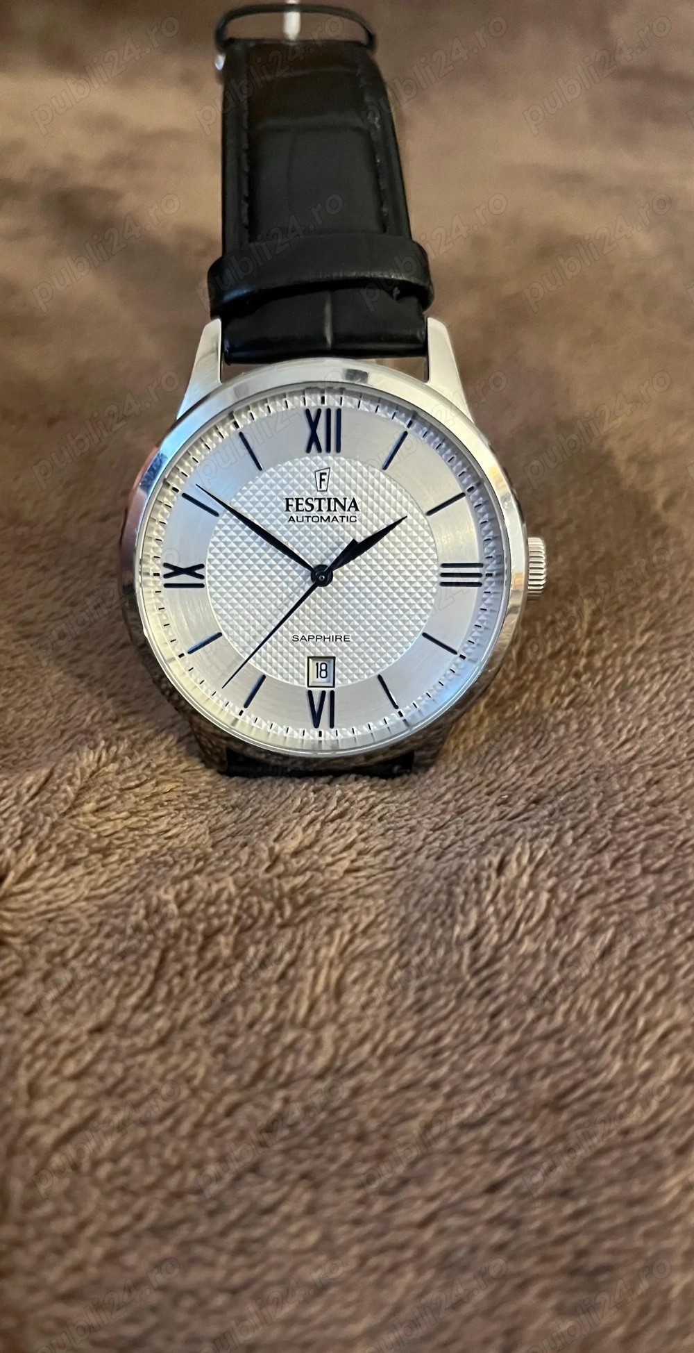 Vand ceas Festina, mecanic, geam safir, curea piele naturala