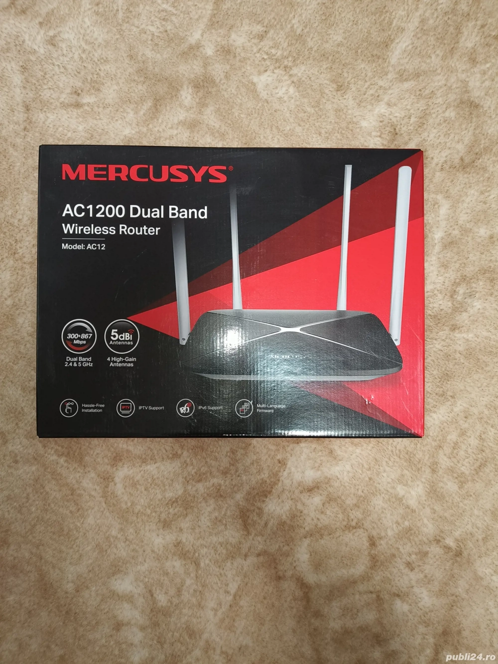 Wireles router model Mercurys AC 12