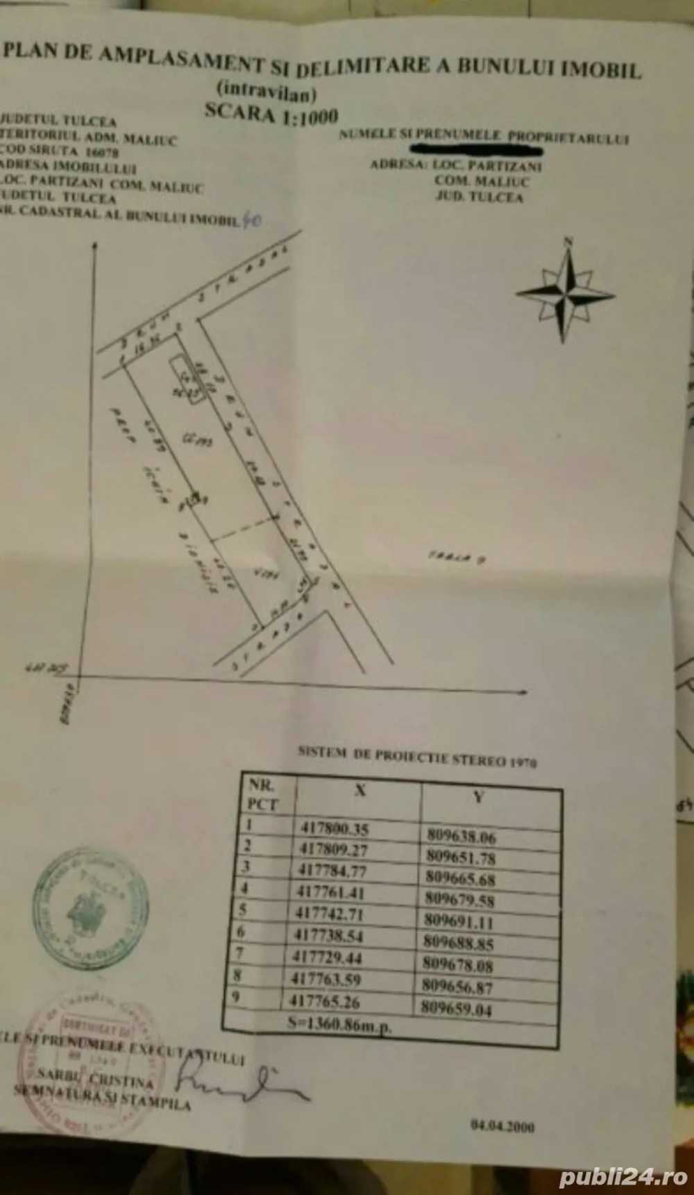 Teren casa Delta Dunarii sat Partizani