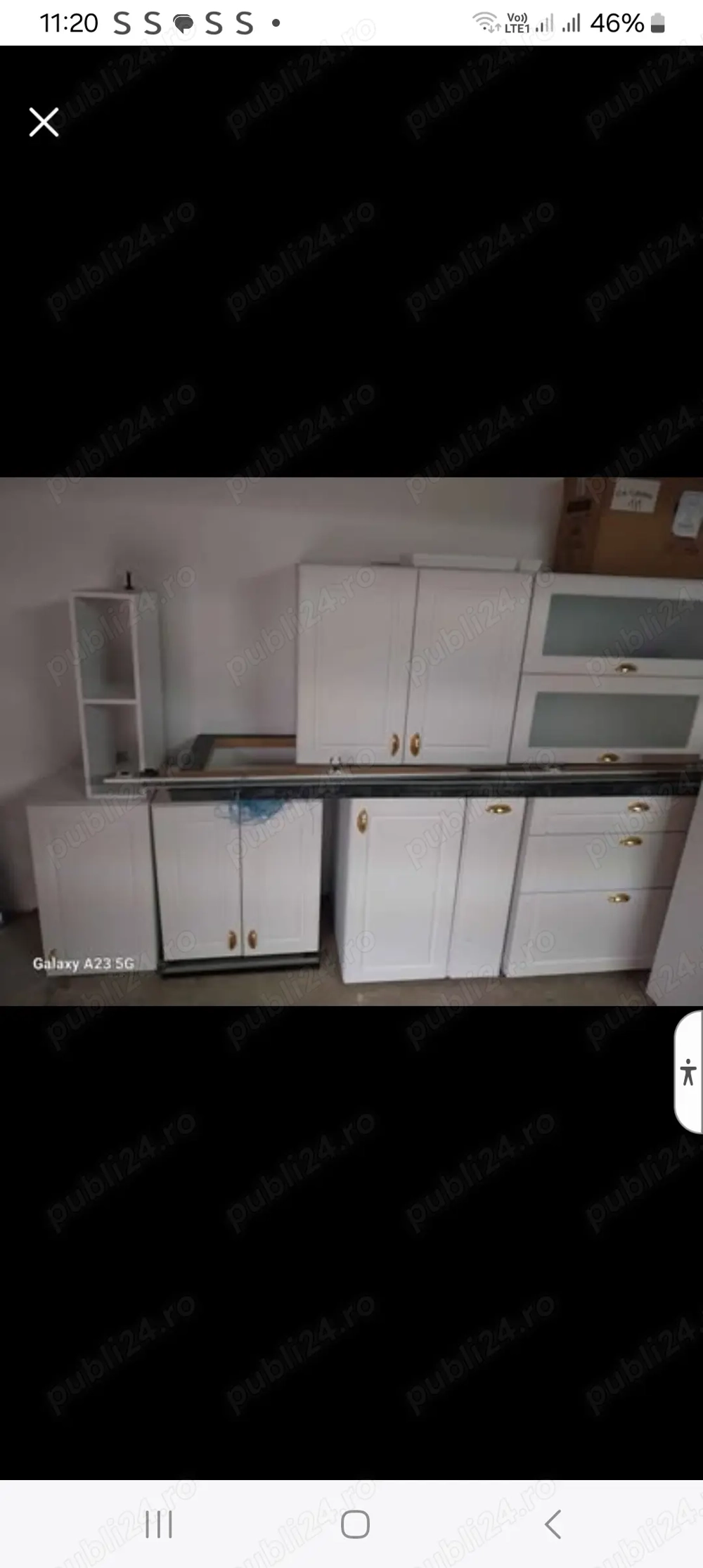 Mobila de bucatarie Olivia+ghiuveta dubla de granit+hota