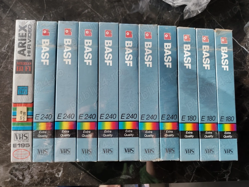Casete video VHS BASF, ARIEX goale 3 h si 4 h
