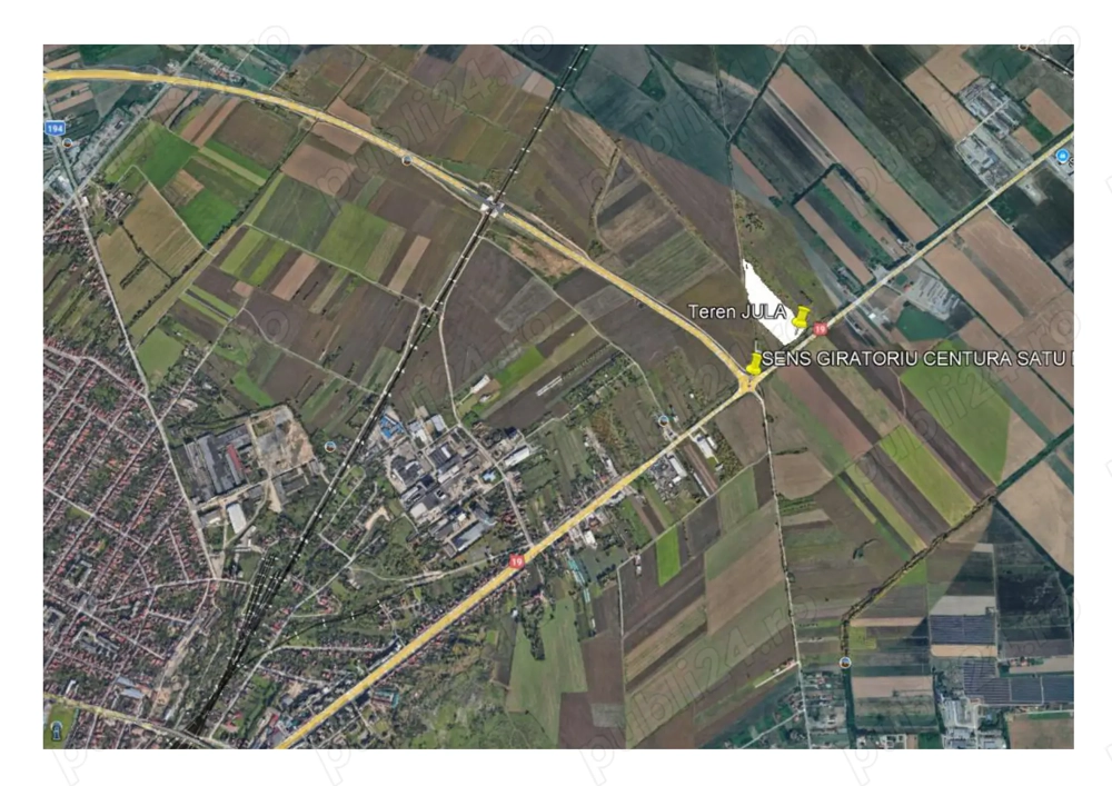 Teren extravilan 3.87 ha (38.700 mp)-Poziție Excepțională,lângă Centura Satu Mare Botiz (DN19 E81)