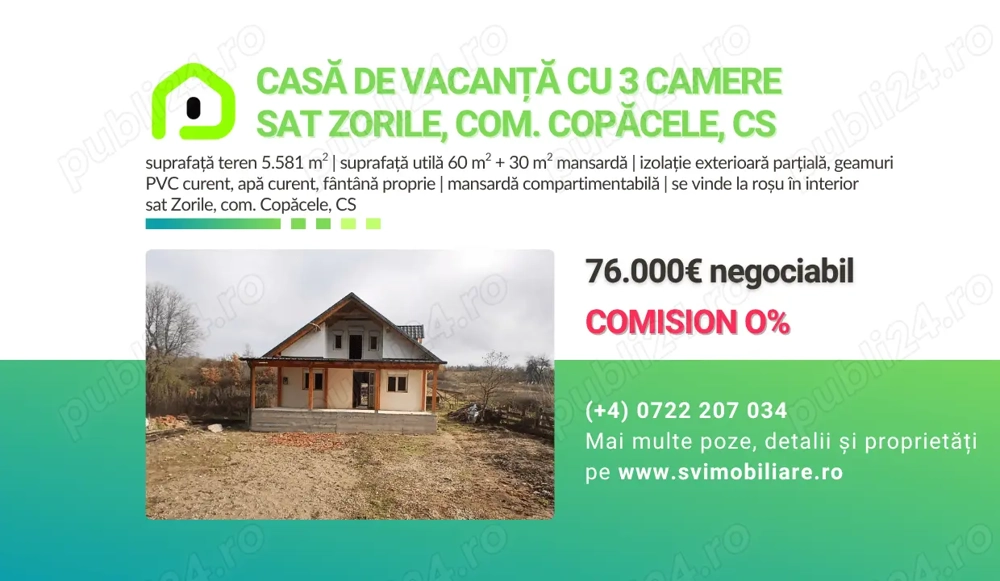 Casa de vacanta cu 3 camere