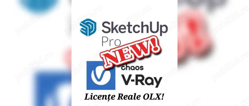 Pachet Sketchup 2024 V Ray 7 2024 Licență Permanentă Warehouse 3D 2025