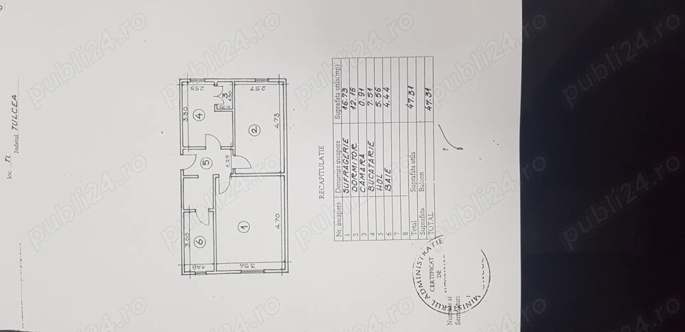 Vanzare apartament 2 camere - central in Tulcea