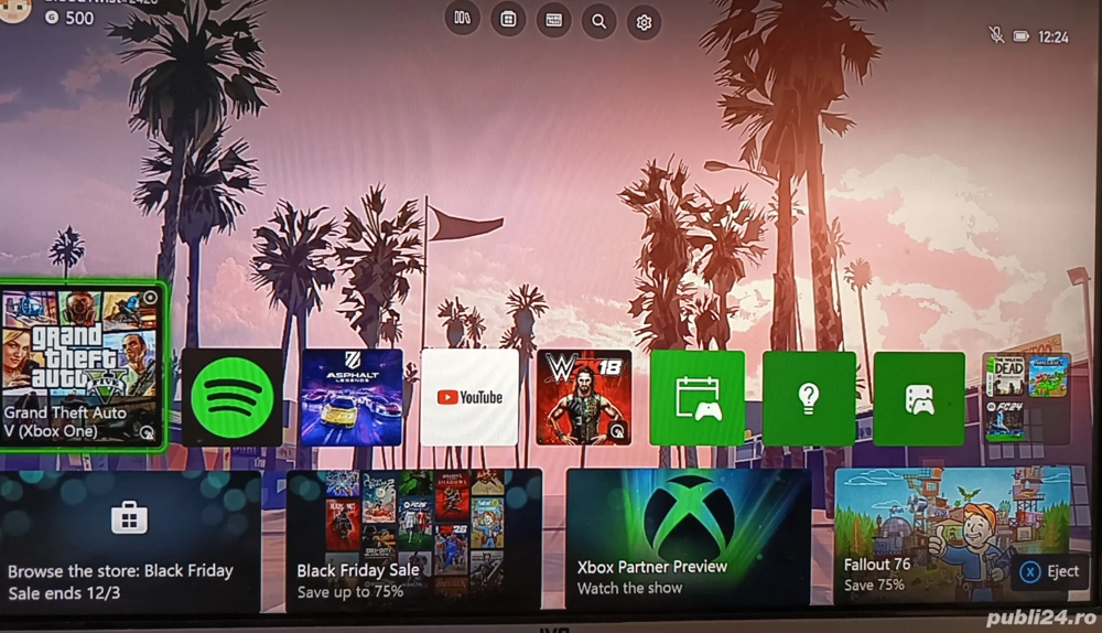 Xbox One S 1TB Alb + Controller original + GTA 5   Stare FOARTE BUNĂ  