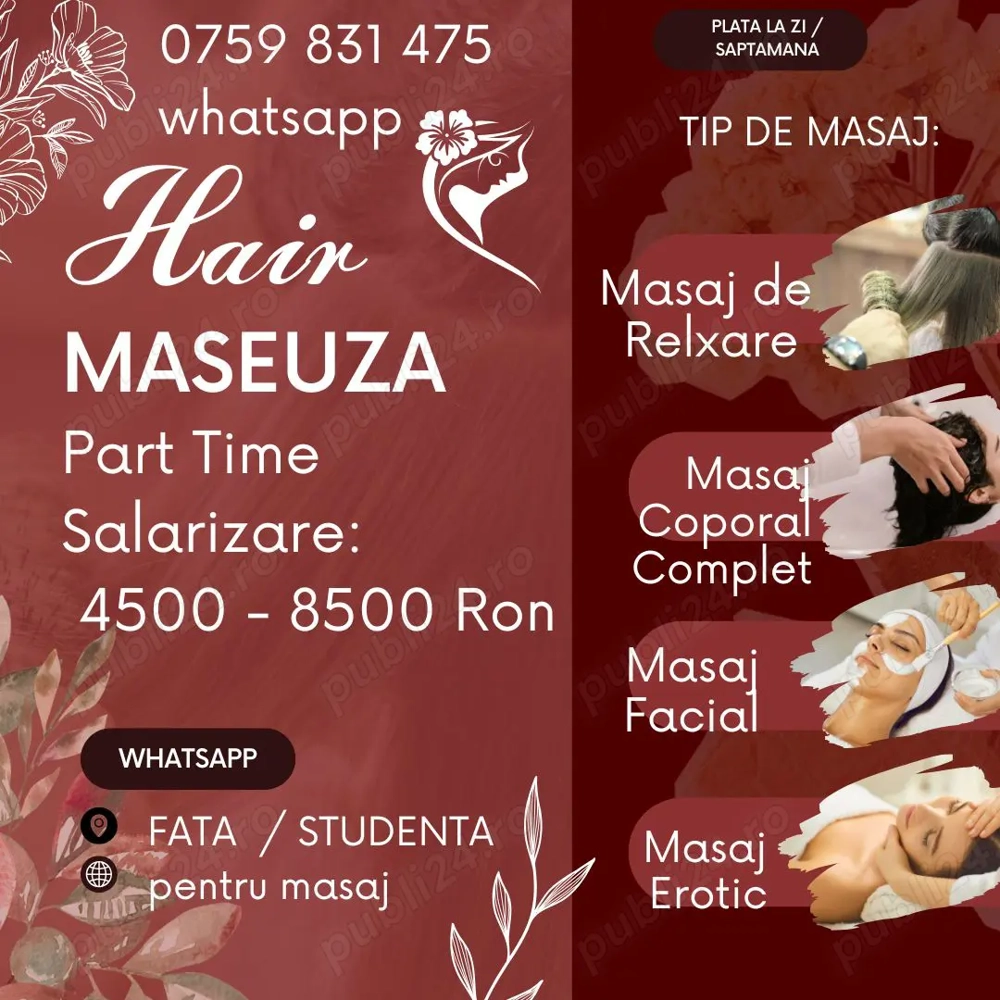 Angajare Part-Time Fata - Studenta pentru Relaxare cu Ulei de Argan Fara Experiență! 