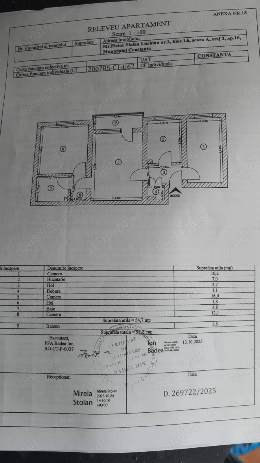 Vand apartament 3 camere 