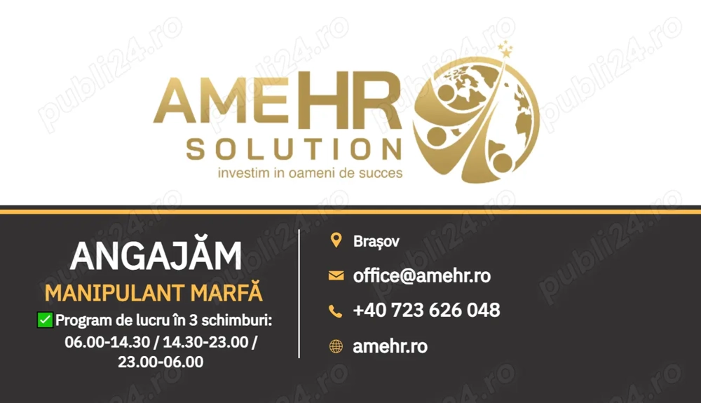 Angajăm Manipulant marfă