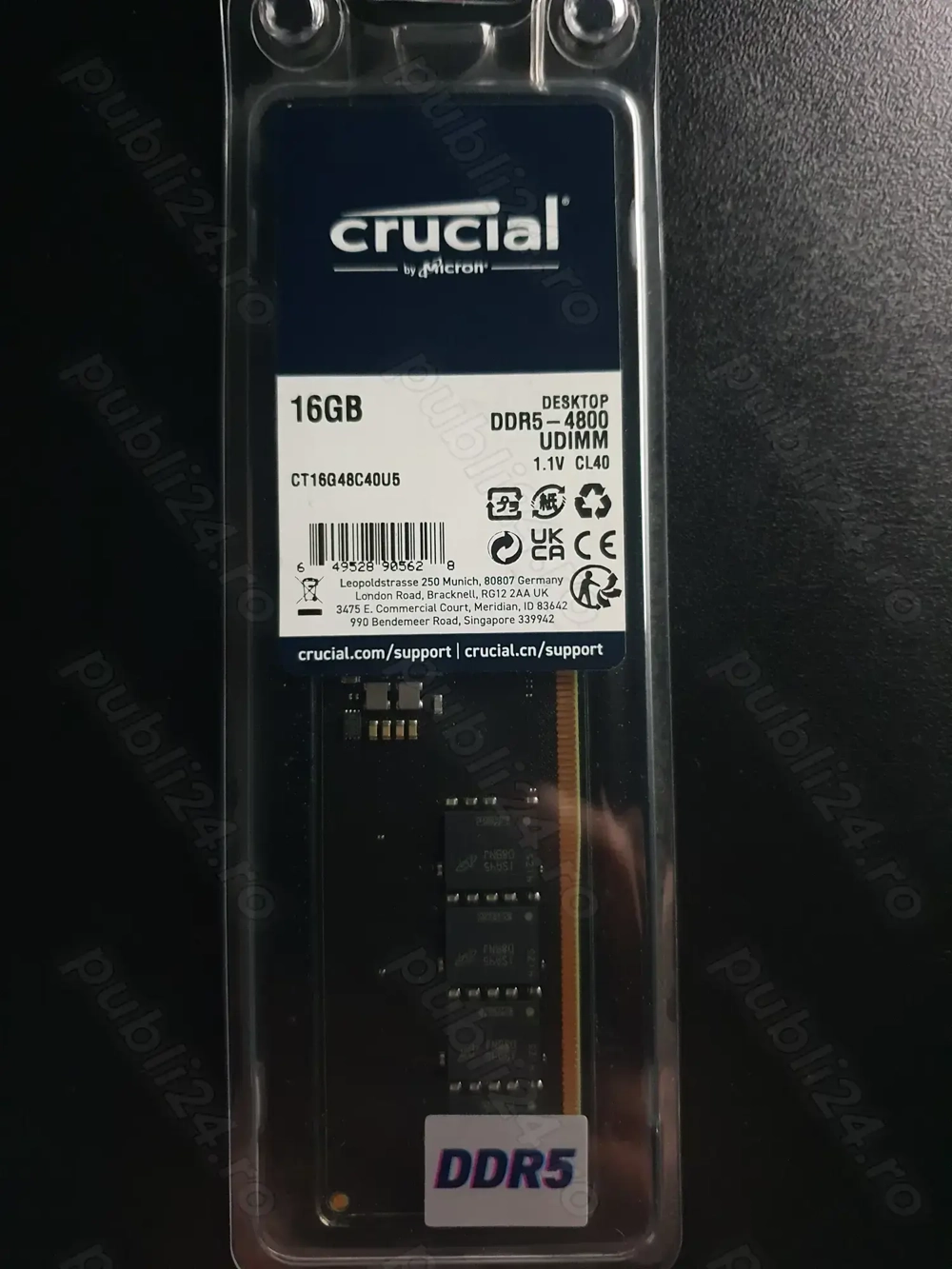 Memorie RAM Crucial 16 GB DDR5-4800Mhz CL40