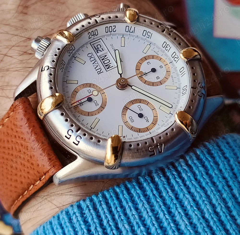 Rivado Ceas Cronograf Elvetian Automatic Valjoux 7750 Bezel Rotativ