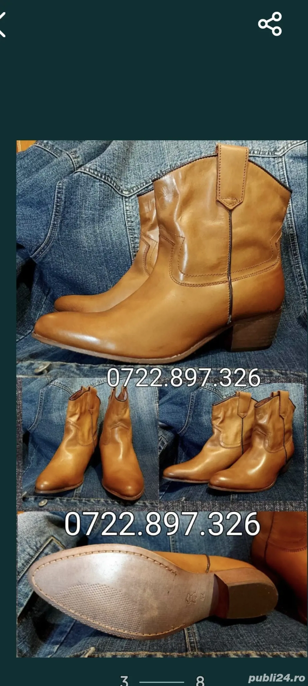 Ciocate, botine, cizmulițe nr 42 din piele naturală de muflon