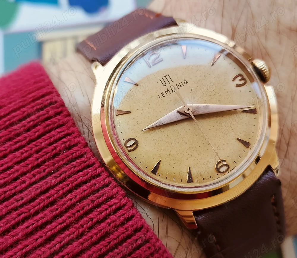 Lemania ceas elvetian vintage mecanic cadran tropical 16 rubine
