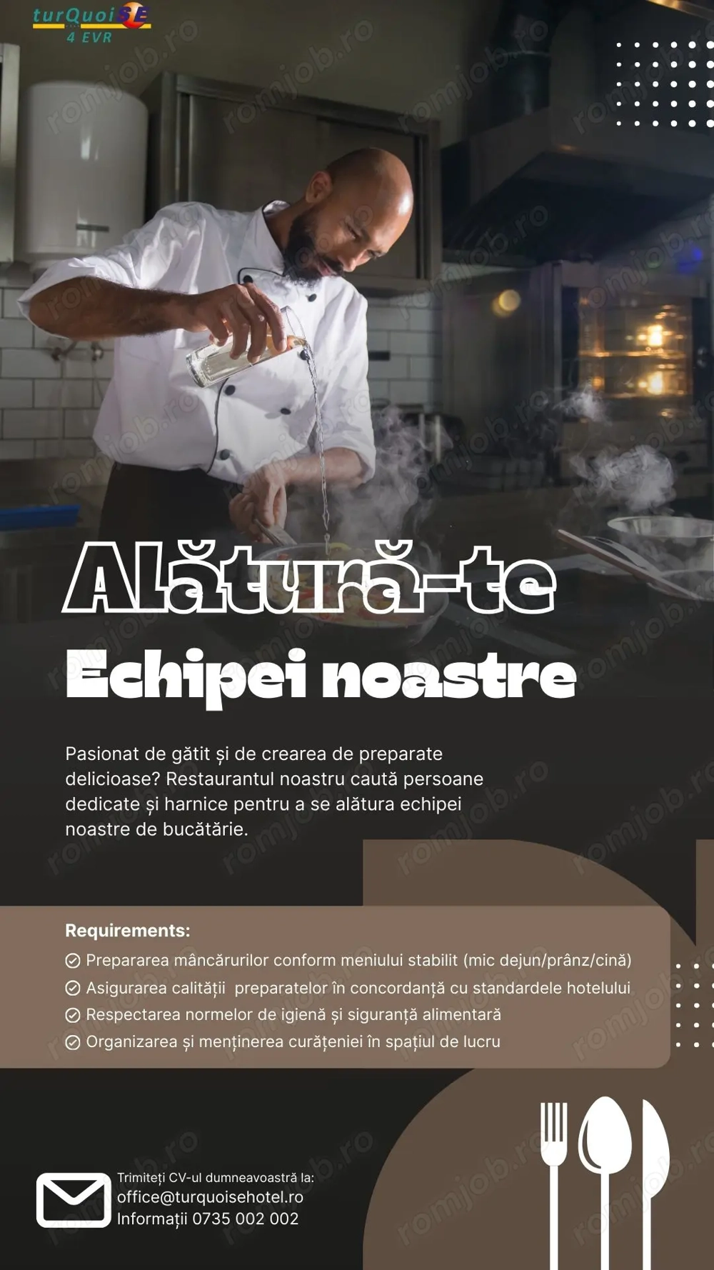 Angajăm Bucătar   Hotel 4  All Inclusive (Contract Sezonier)