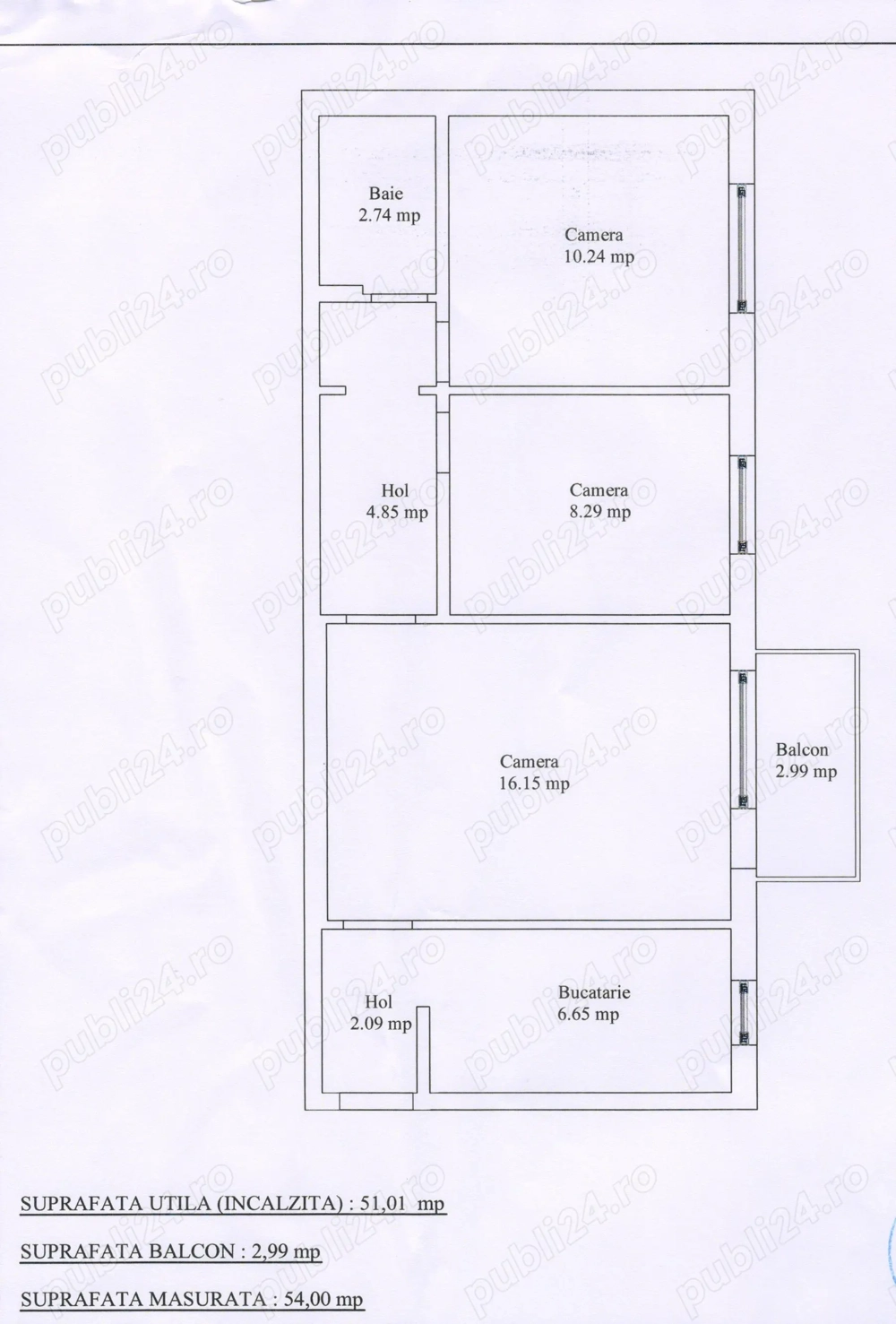 Vand ap. 3 camere, semidecomandat, 51 mp util, boxa, str. Ion Huniade, Lugoj