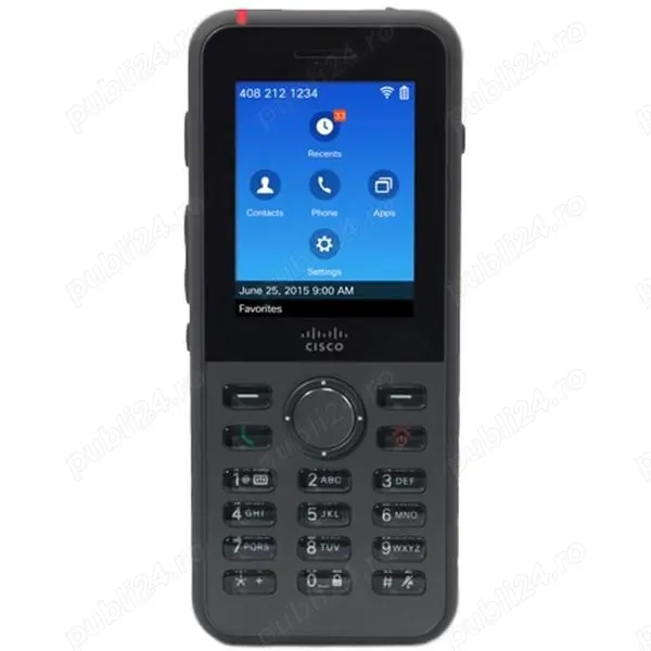 Telefon VoIP Cisco Unified Wireless IP Phone 8821, World Mode, Bluetooth, Color