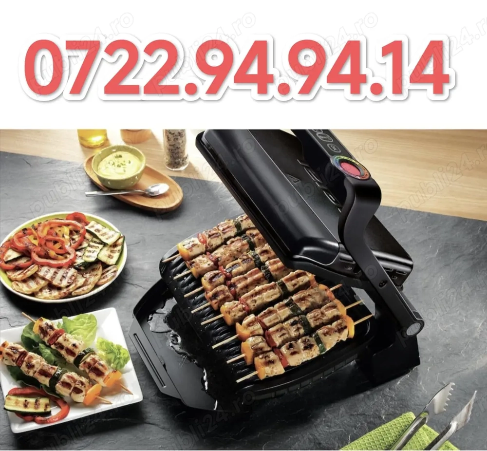 Gratar electric TEFAL OptiGrill+ Snacking&Baking GC714834, 2000W, 6 programe automate, negru