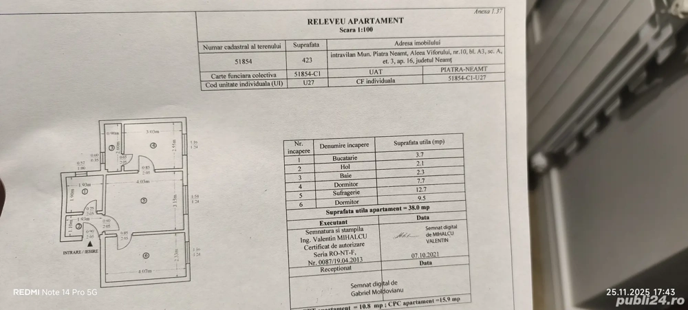 Vand Apartament 3 camere 