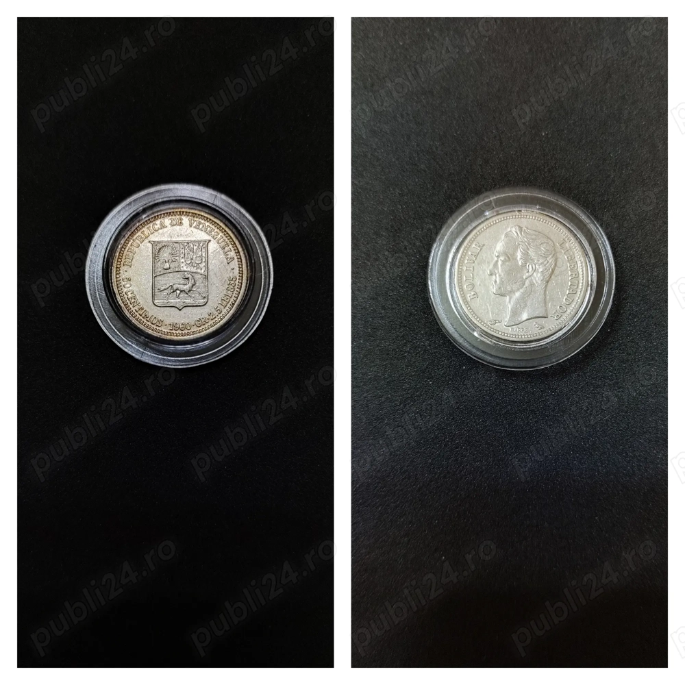 Moneda argint 50 Centimos, VENEZUELA, 1960