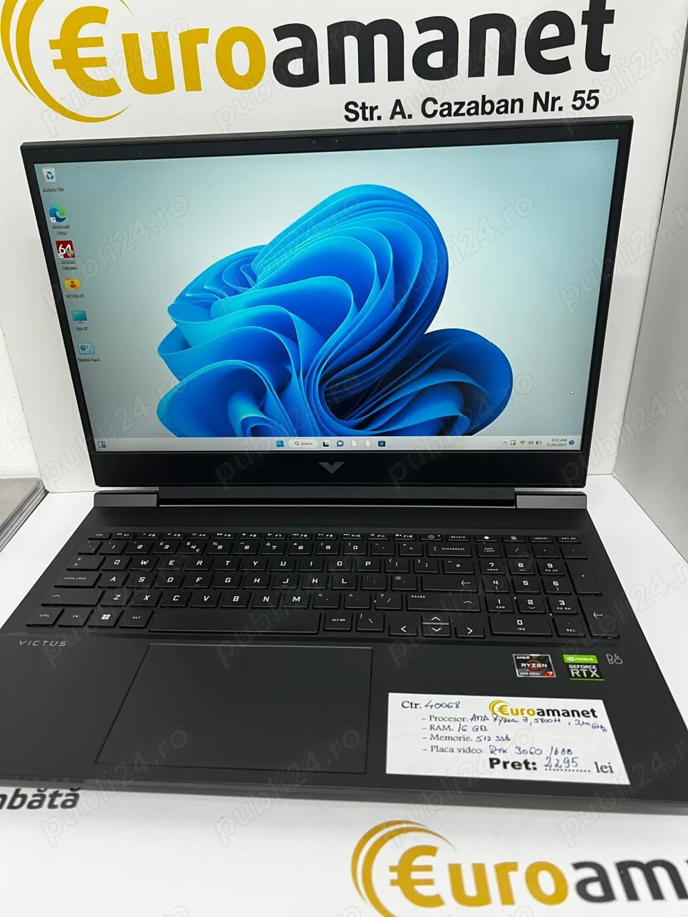 Laptop Victus by HP 15, AMD Ryzen 7 5800H -I-