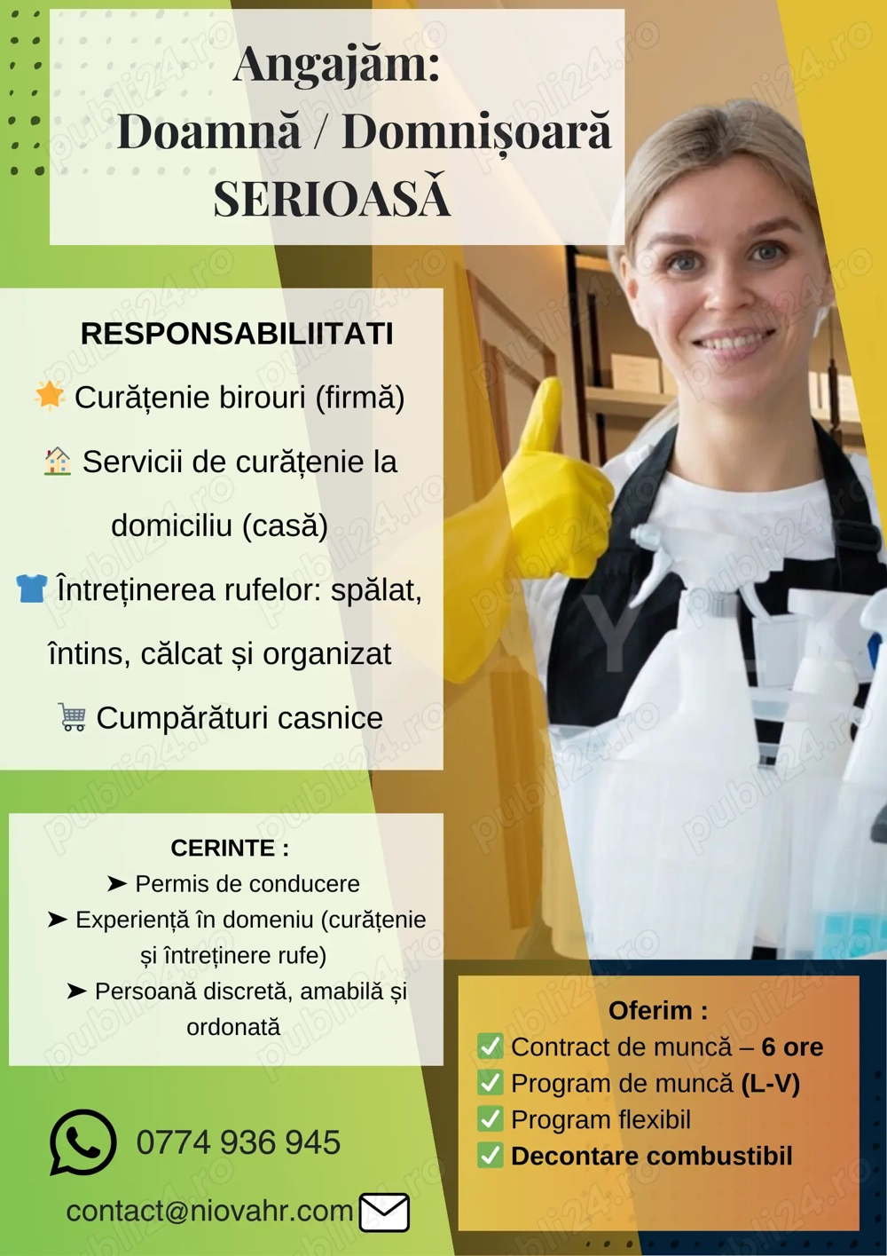 Angajam doamna domnisoara de serviciu. 