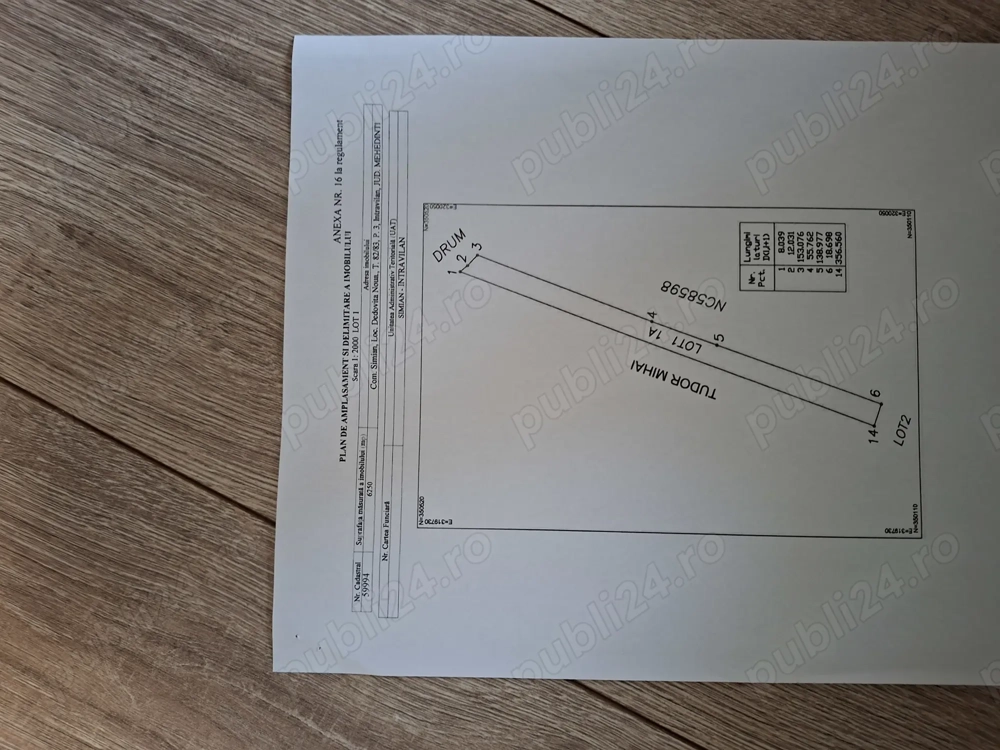 Se vinde teren intravilan 6250 mp.