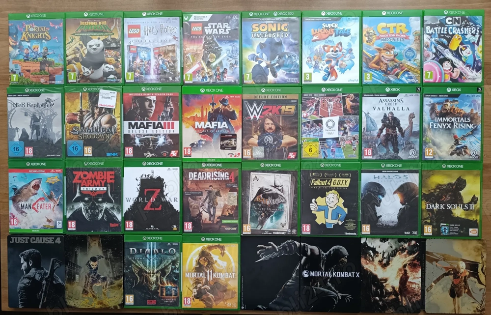Xbox One Lego Sonic Mafia CTR Batman Mortal Kombat W2K19 Diablo III Assassins Creed Kung Fu Panda