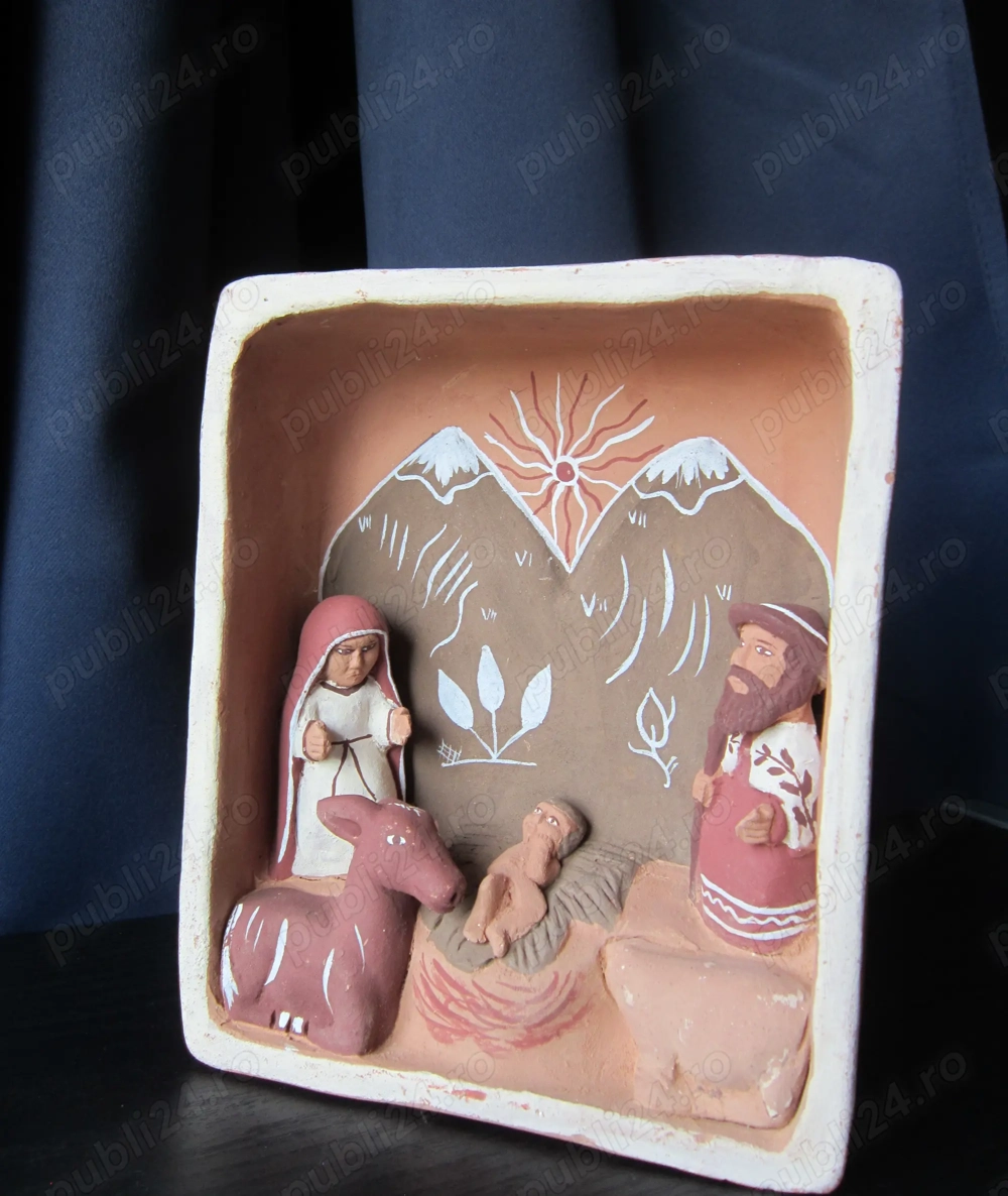 cadou rar vintage America de Sud Peru 1960 Scena Nasterii handmade   1kg