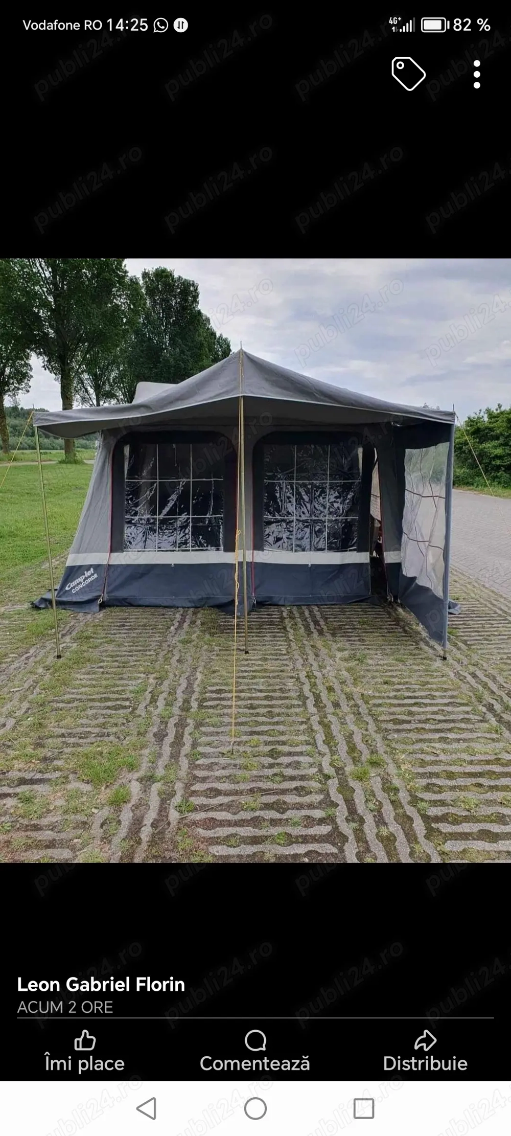 Remorca tip rulota. Cort