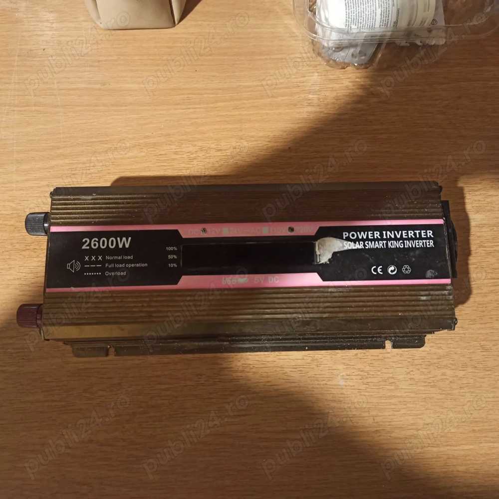 Invertor 2600 w varf si 1300 continuu . Unda modificata