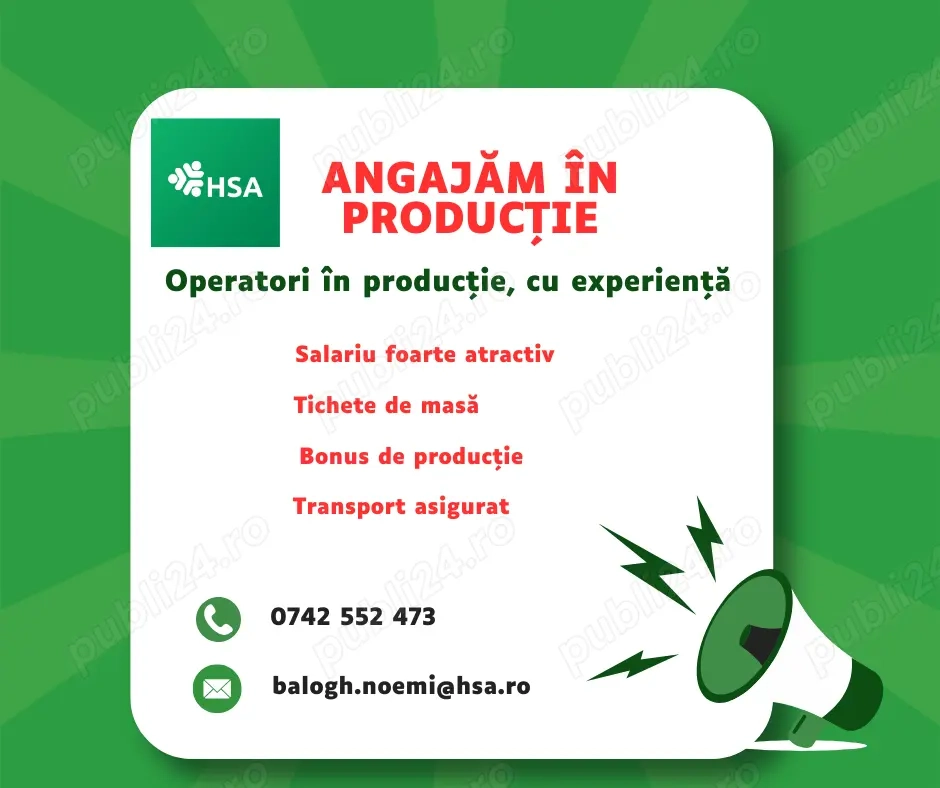 Angajam operatori productie cu experienta