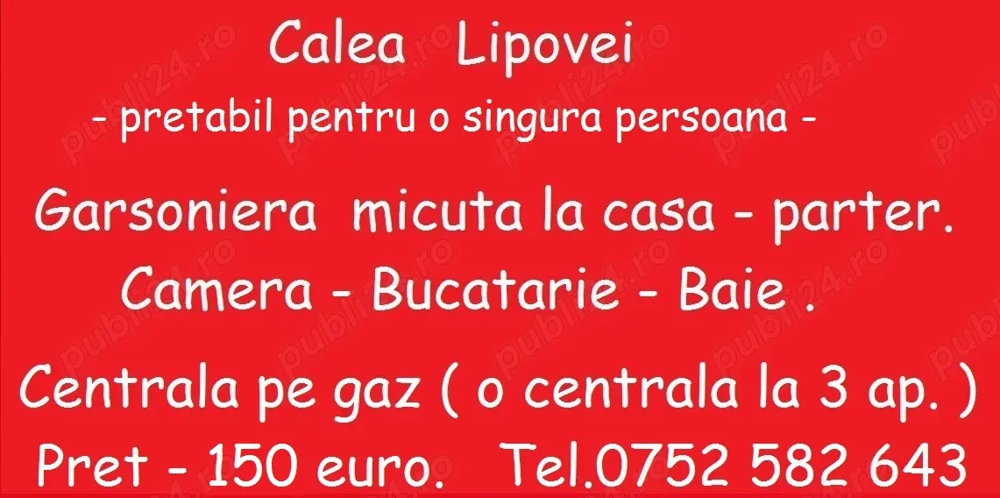 Lipovei - pentru o persoana